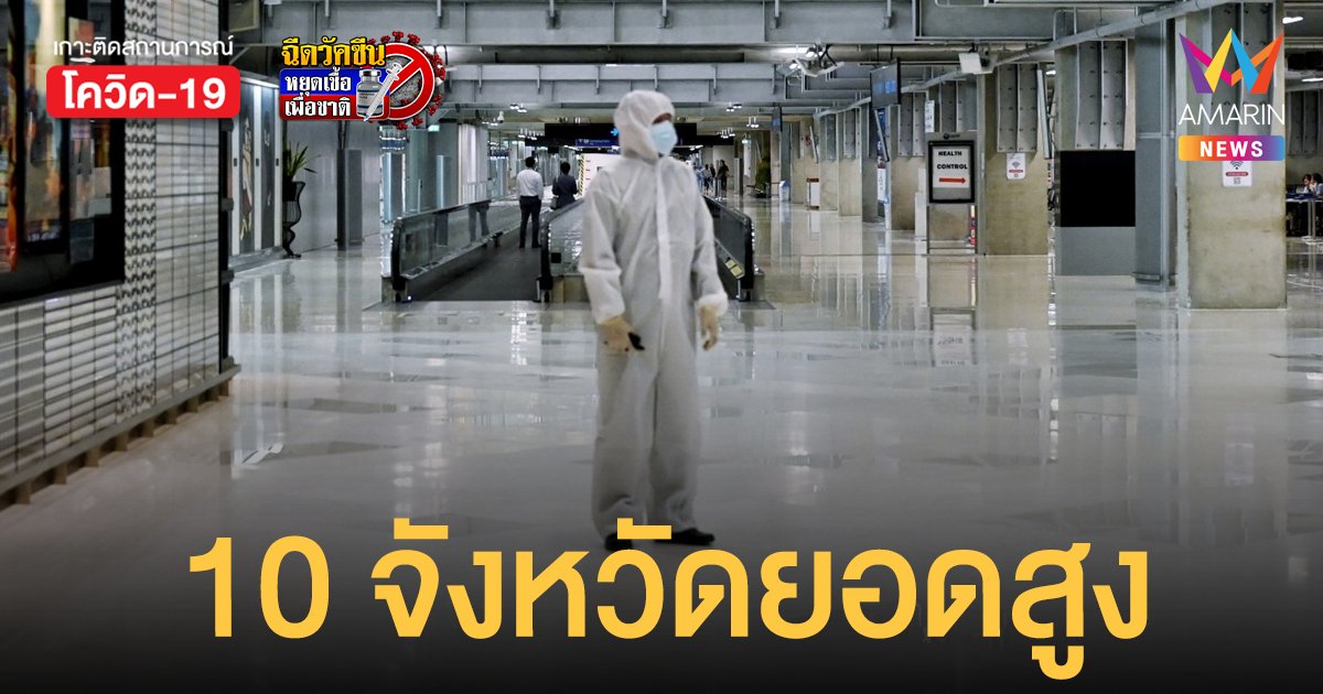 โควิดวันนี้ เผย 10 จังหวัดติดรายใหม่สูง และเขตกทม.ยอดมากสุด