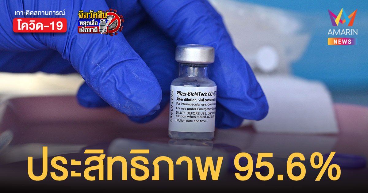 ผลทดลองพบวัคซีน ไฟเซอร์ เข็มกระตุ้น มีประสิทธิภาพ 95.6%