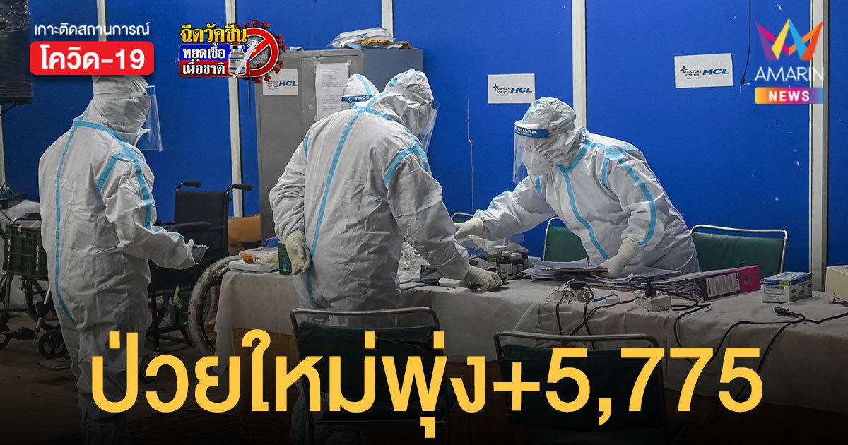 โควิดวันนี้ 6 ม.ค.65 ป่วยใหม่ 5,775 ราย เสียชีวิต 11 คน