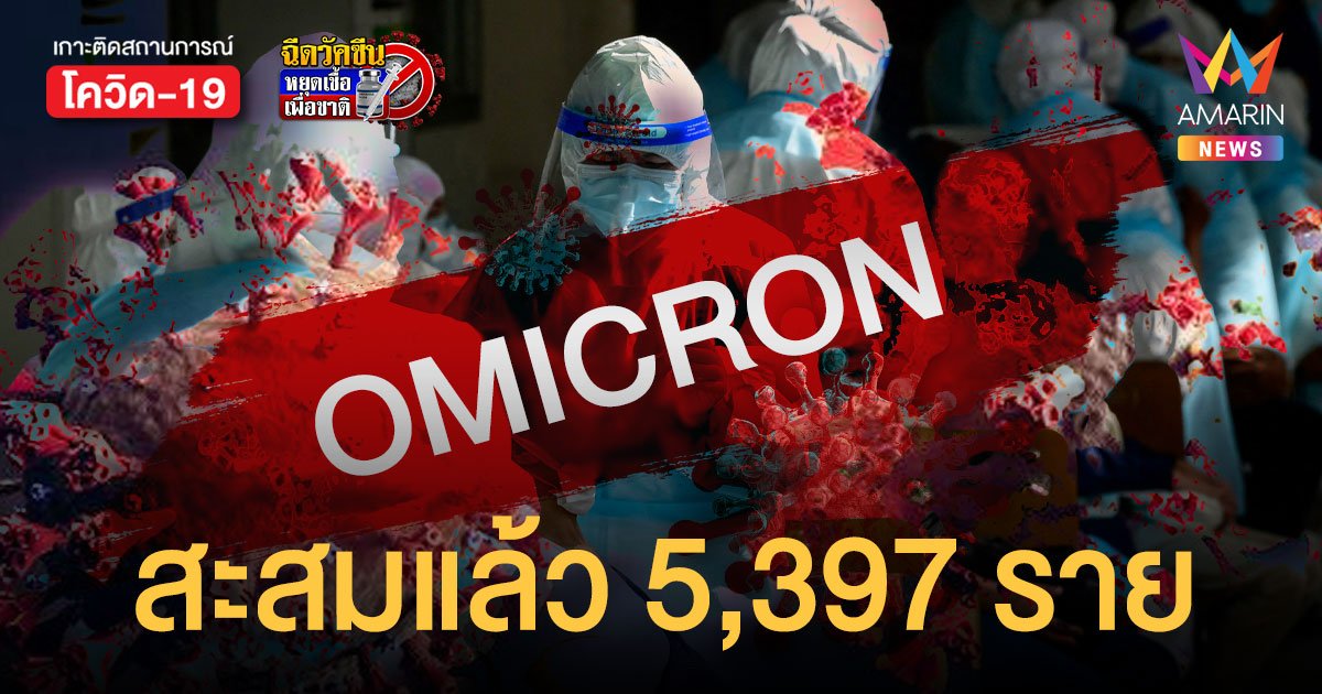 ไทยพบผู้ป่วย โอมิครอน เพิ่ม 715 ราย สะสมแล้ว 5,397 ราย