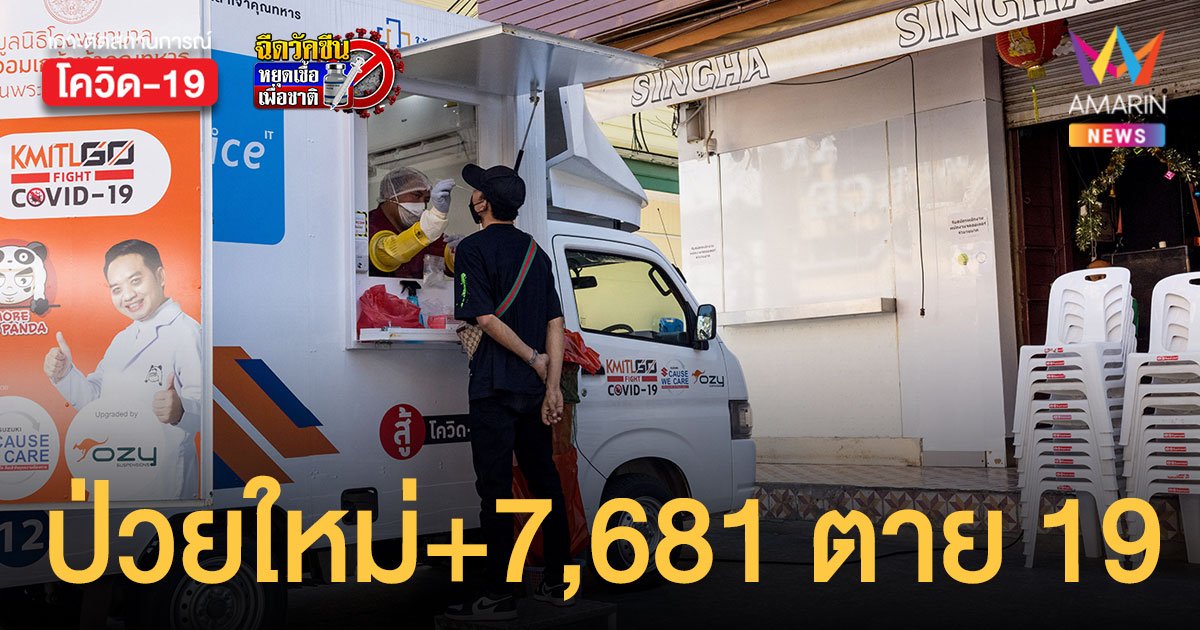 โควิดวันนี้ 12 ม.ค.65 ป่วยใหม่ 7,681 ราย เสียชีวิต 19 คน