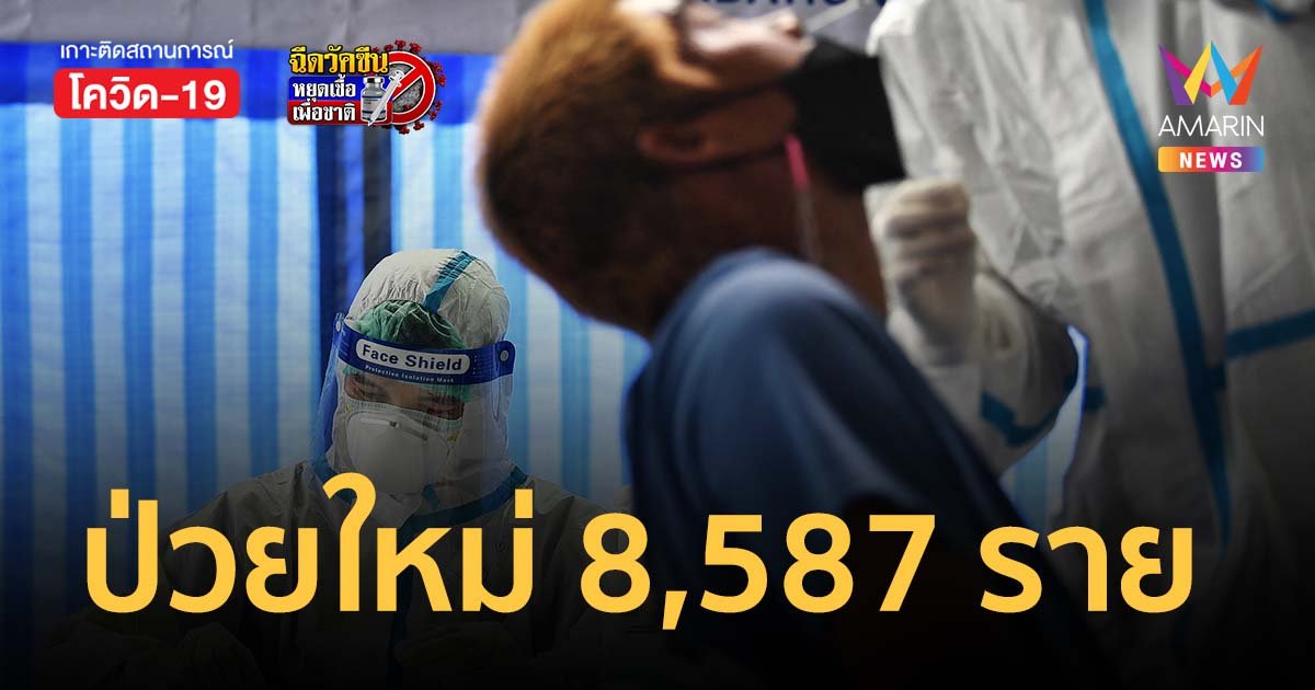 โควิดวันนี้ 2 ก.พ.65 ป่วยใหม่ 8,587 ราย  เสียชีวิต 22 ราย