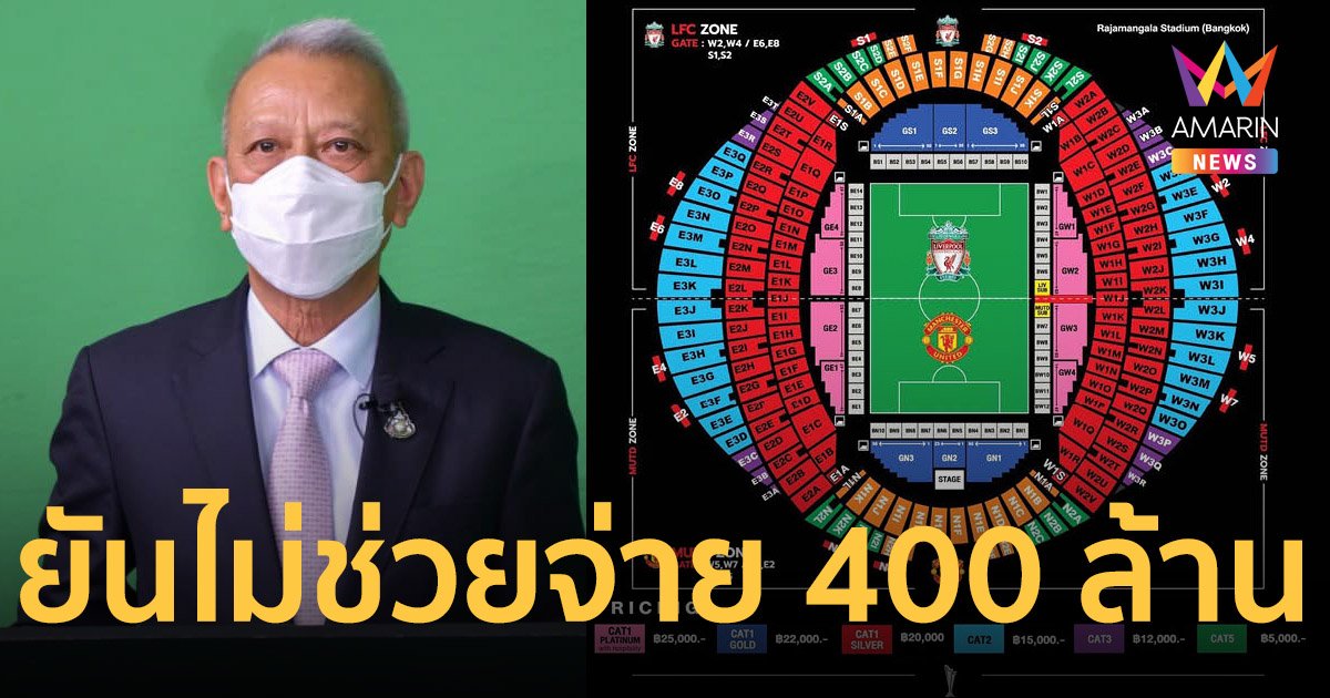 พิพัฒน์ ยันกกท.ไม่ช่วยจ่าย 400 ล้าน แดงเดือด ในไทย ผู้จัดเผยราคาบัตรสูงสุด 25,000