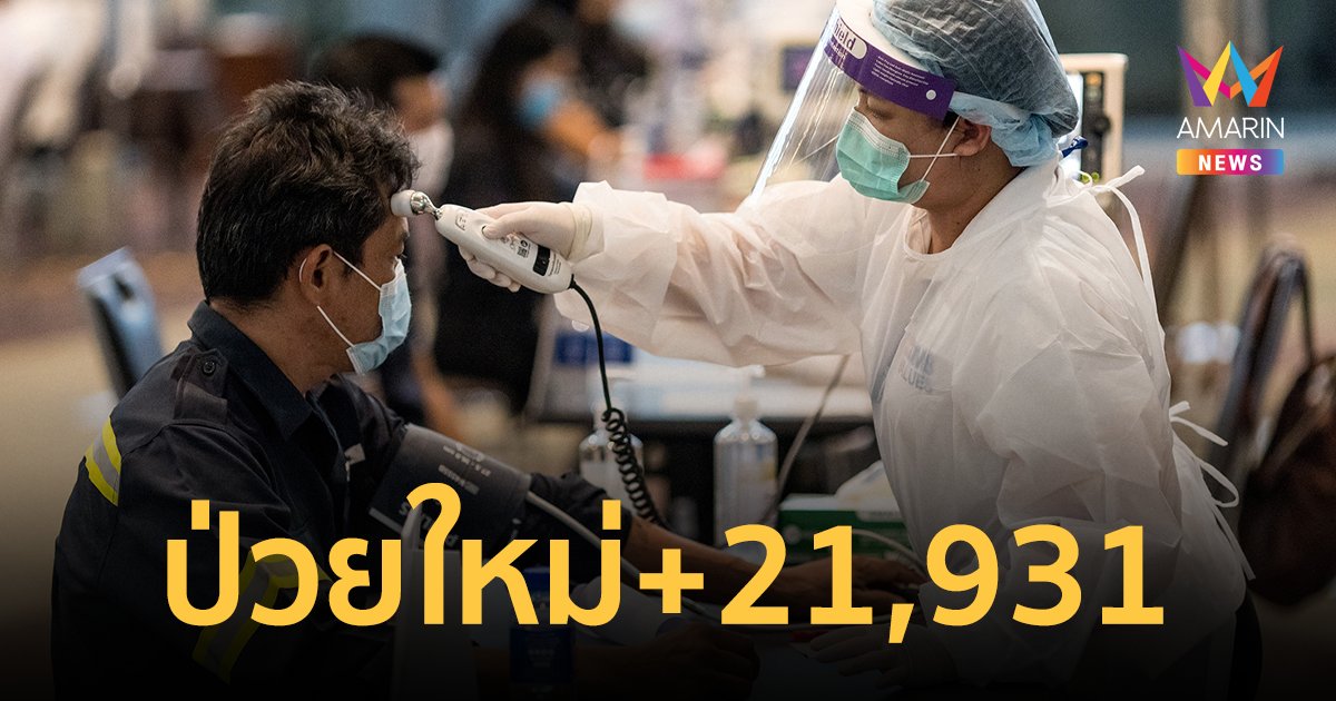 โควิดวันนี้ 21 เม.ย.65 ป่วยใหม่พุ่งสูง 21,931 ราย รายเสียชีวิต 129 คน