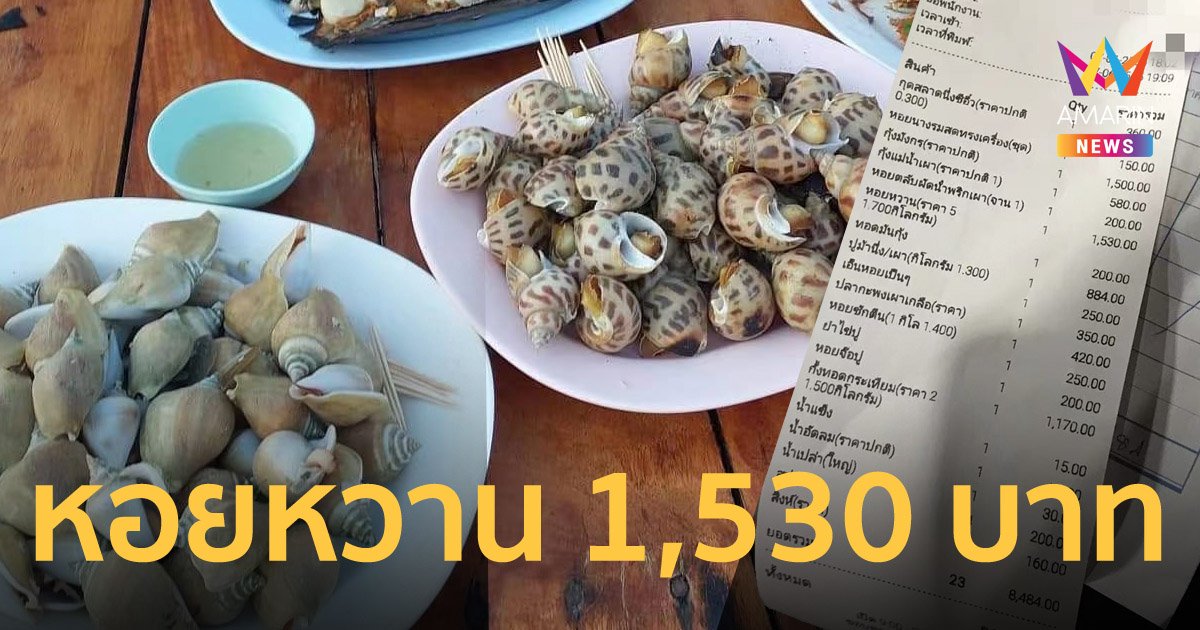 นักท่องเที่ยวสะอึก! เจอหอยหวานหาดแม่รำพึงจานละ 1,530 บาท แพงกว่ากุ้งมังกร