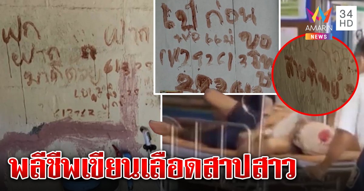 สยอง! หนุ่มวิศวกรีดเลือดเขียนผนังก่อนยิงตัว น้องเชื่อทิ้งปริศนาชื่อสาวลวงเงินแสนหมดตัว (คลิป)