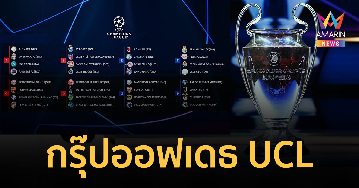 สรุปผลจับสลากยูฟ่าแชมเปียนส์ลีก 2022-23 รอบแบ่งกลุ่ม เช็กกรุ๊ปออฟเดธ