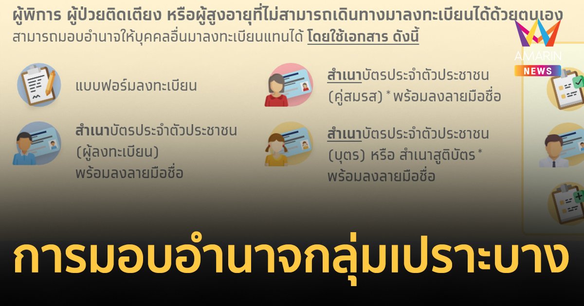 บัตรสวัสดิการแห่งรัฐ 65 "กลุ่มเปราะบาง" มอบอำนาจให้ผู้อื่นลงทะเบียนแทนได้