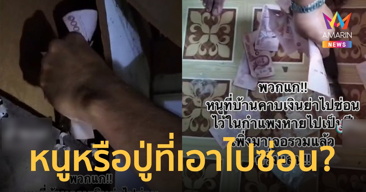 ชาวเน็ตแซว "หนูหรือปู่เอาที่เอาไปซ่อน" หลังสาวโพสต์ดีใจเจอเงินที่หายไป