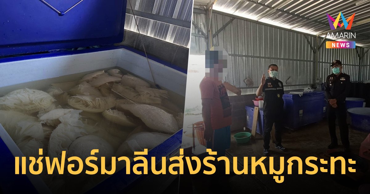 ช็อก! บุกจับบริษัทไส้ตัน หมึกกรอบ สะไบนาง แช่ฟอร์มาลีน เตรียมส่งร้านหมูกระทะ