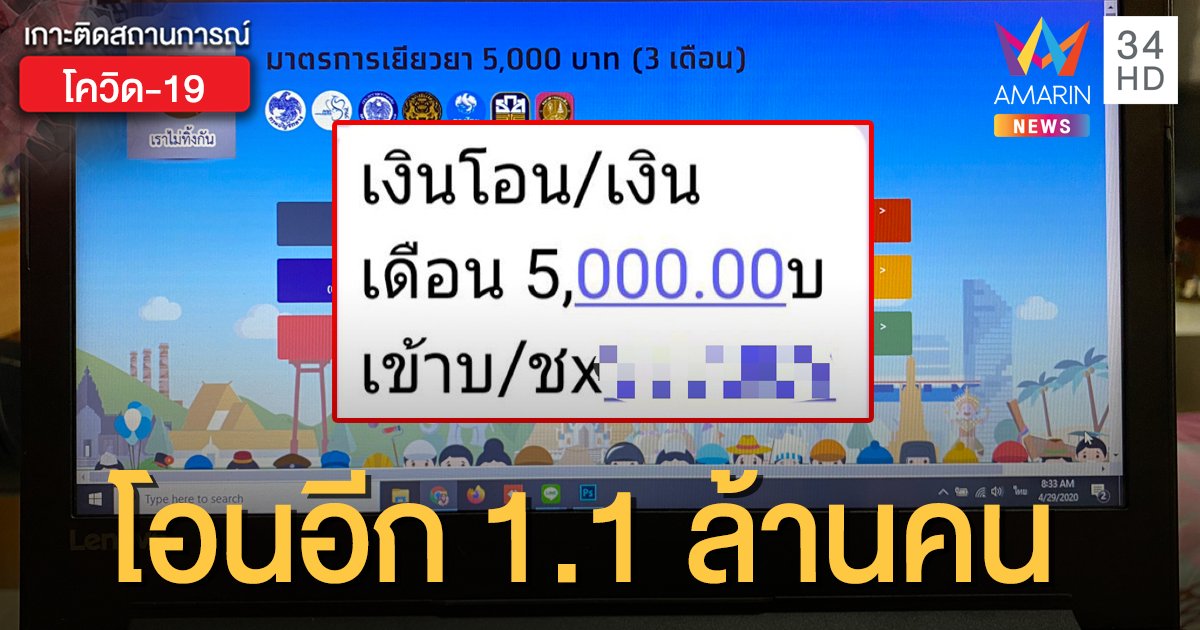 ตรวจสอบสถานะ "เราไม่ทิ้งกัน" เลย! เช้านี้คลังโอนเงินเยียวยาเพิ่ม 1.1 ล้านคน