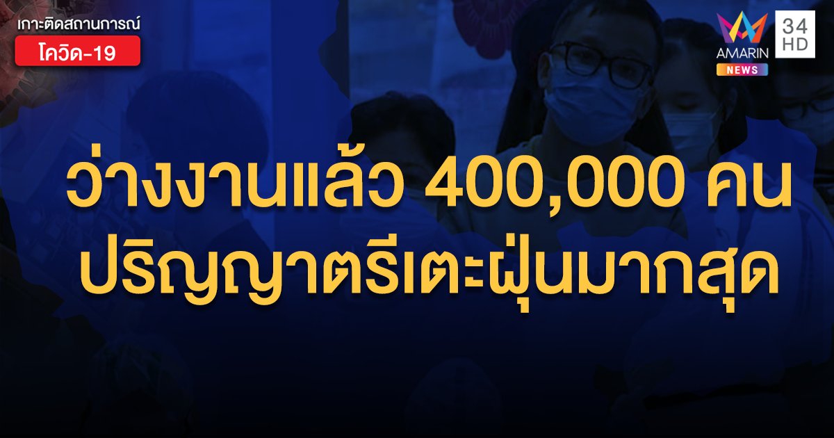 ว่างงานแล้ว 400,000 ปริญญาตรีเตะฝุ่นมากสุด