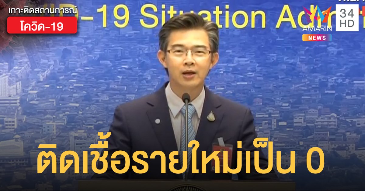 สถานการณ์แพร่ระบาดโรคโควิด-19 ในประเทศไทย 16 พ.ค. ไม่พบผู้ติดเชื้อรายใหม่ ไม่มีตายเพิ่ม