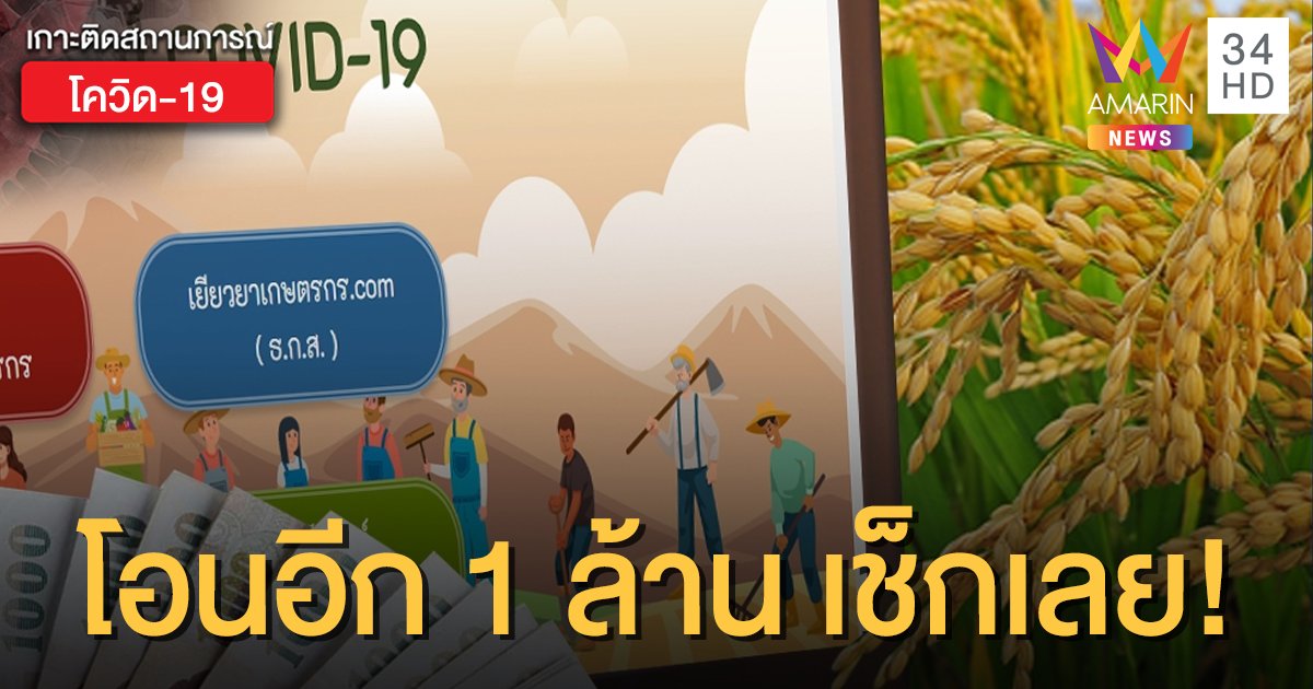 ตรวจสอบผลการโอนเงิน www.เยียวยาเกษตรกร .com วันนี้ ธ.ก.ส.จ่ายเยียวยา 5,000 อีก 1 ล้านคน