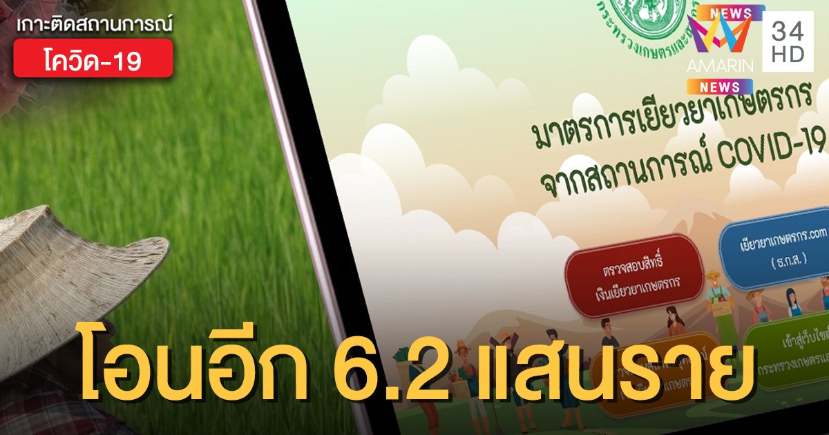 ตรวจสอบผลการโอนเงิน www.เยียวยาเกษตรกร .com วันนี้ ธ.ก.ส.จ่ายเยียวยา 5,000 อีก 6.2 แสนคน