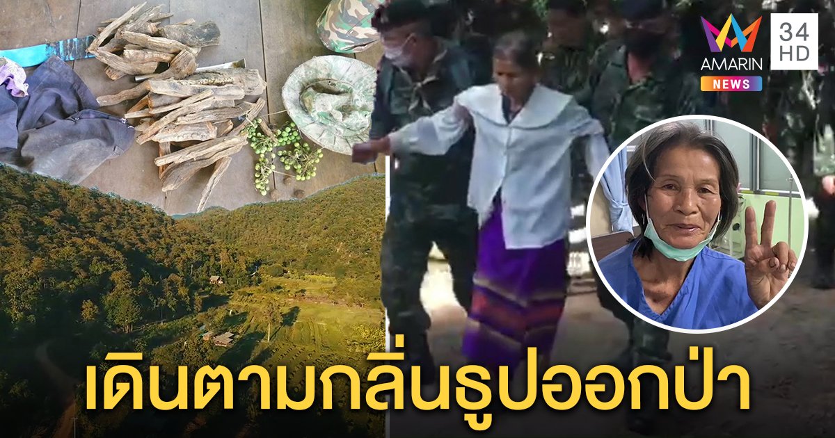 เปิดนาทีพบยายเก็บเห็ดหลงป่า 5 วัน  บอกเดินตามกลิ่นธูป ญาติเชื่อทำพิธีขมาเจ้าเขาถึงเจอ (คลิป)