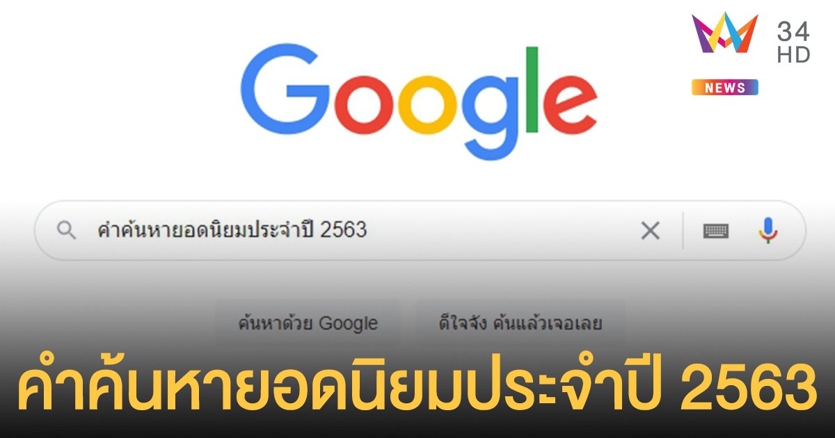 Google เผยคำค้นหายอดนิยมประจำปี 2563