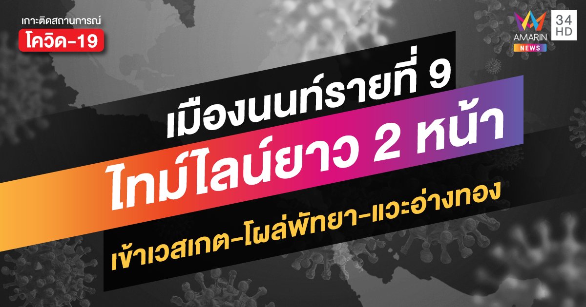 สถานการณ์โควิดล่าสุด: ไทม์ไลน์ผู้ติดเชื้อรายที่ 9 นนทบุรี ประวัติเดินทางแน่น-โผล่ 4 จังหวัด