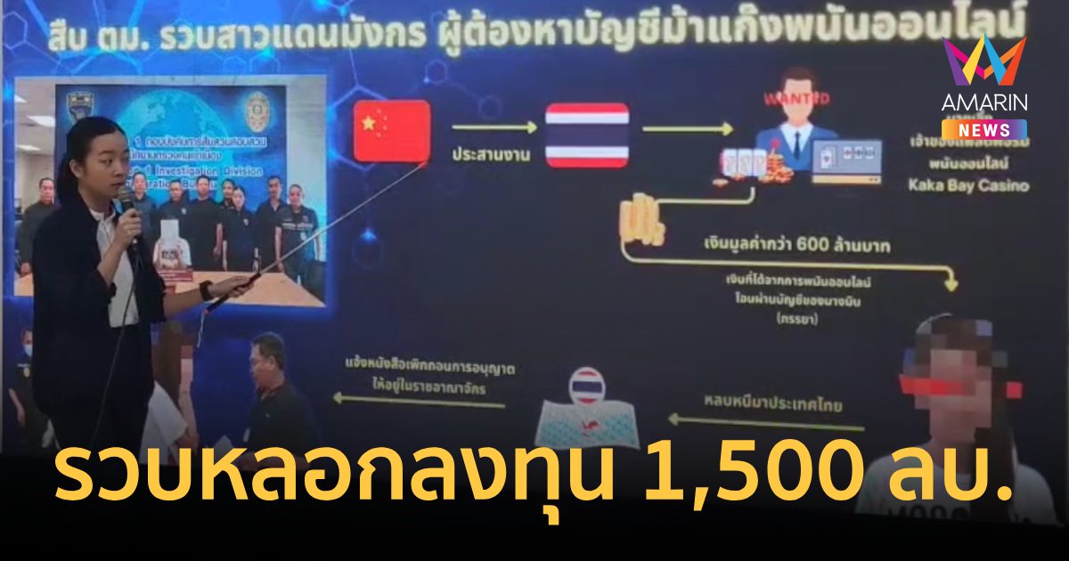 รวบคนร้ายหลอกคนจีนลงทุนเสียหาย 1,500 ล้านบาท