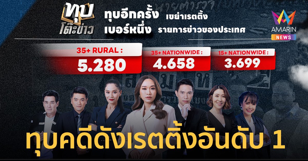 "ทุบโต๊ะข่าว" เขย่าเรตติ้งรายการข่าว ทุบข่าวดังคดี "กำนันนก" อันดับหนึ่งของประเทศ