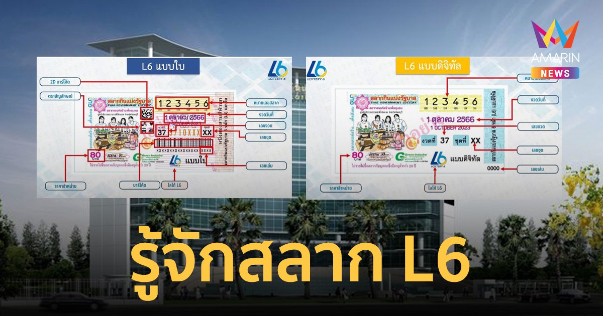 รู้จักสลาก L6 มีทั้งแบบใบ และแบบดิจิทัล ขายที่ไหน ซื้อยังไง ขึ้นเงินอย่างไร