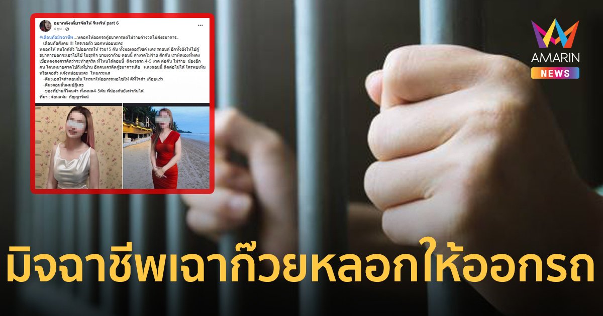 มิจฉาชีพสาวหลอกให้ออกรถ 15 คัน ขอกู้เงินอ้างเอาไปขายเฉาก๊วย