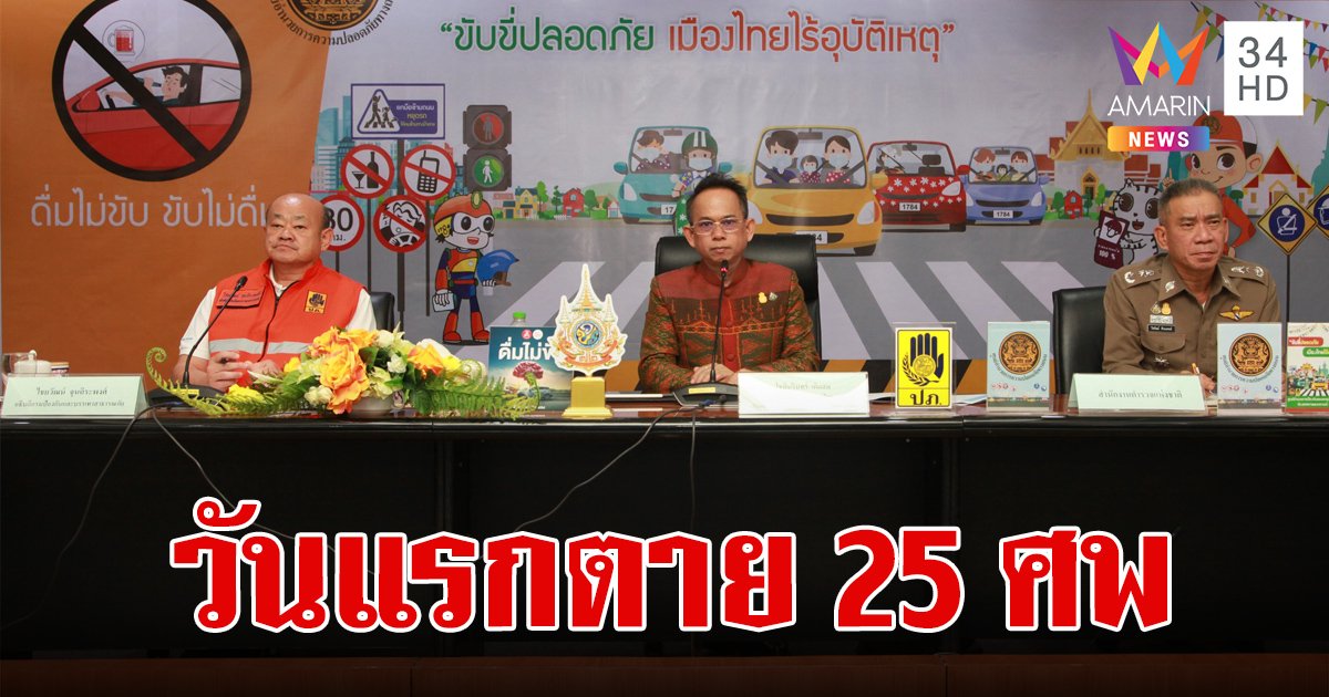 7 วันอันตรายสงกรานต์ 2567 วันแรกเจ็บ 248 เสียชีวิต 25 ศพ ขับรถเร็วเป็นตัวการเบอร์หลัก