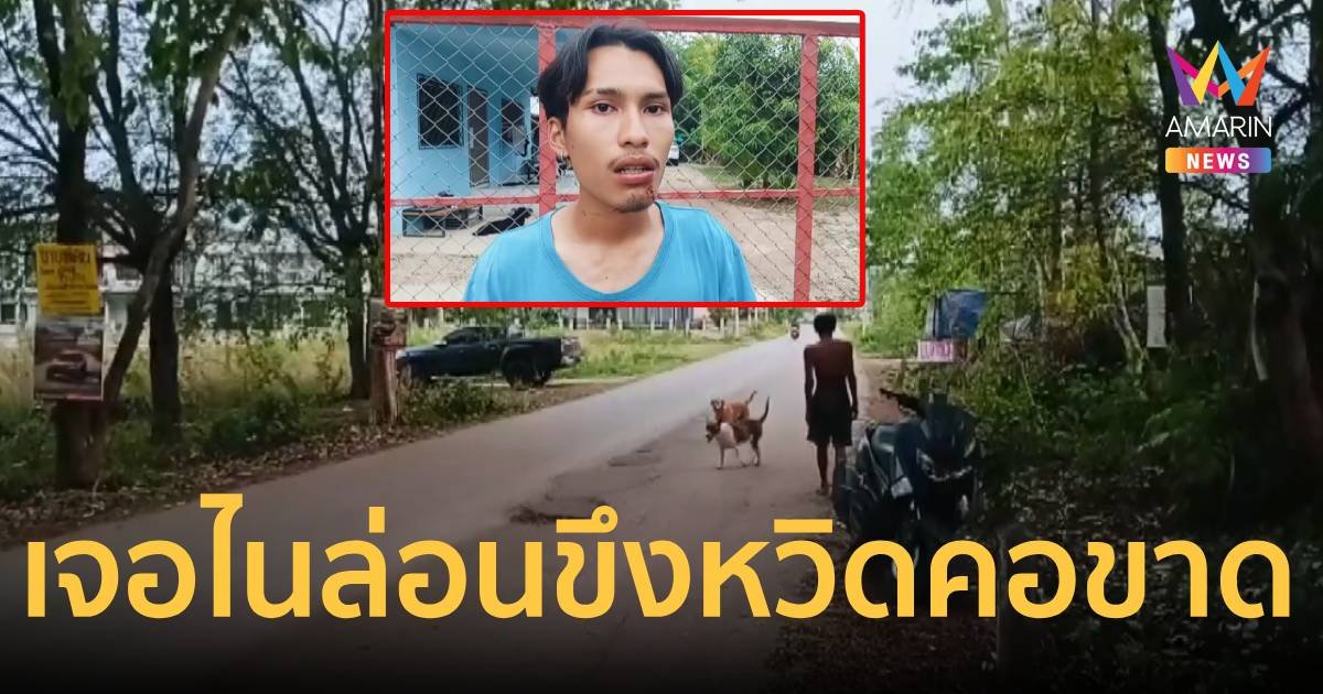 อุทาหรณ์! หนุ่มขี่รถ จยย.เจอเชือกขึงกับต้นไม้ขวางถนนปาดคอเจ็บ 3