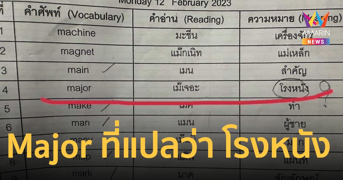 ครูสอน Major ที่แปลว่า โรงหนัง เพื่อนแนะ พาลูกย้ายโรงเรียนด่วน!