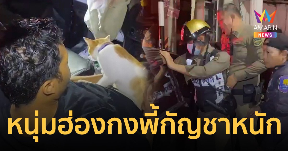 วุ่นหนัก หนุ่มฮ่องกงพี้กัญชา ซิ่งเก๋งชนเสาไฟ ไม่ยอมลงจากรถ นอนยิ้มหวาน