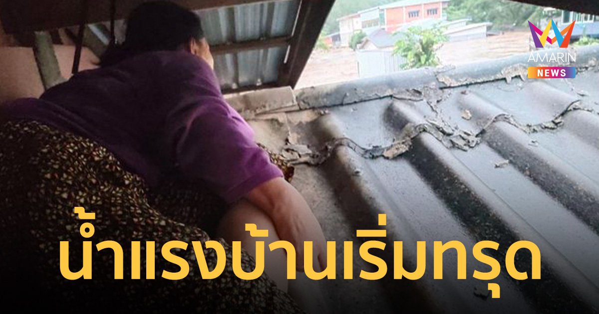 ช่วยด้วย! พื้นที่สีแดงแม่สาย หนีขึ้นหลังคาบ้านทั้งคืน พิกัดสายลมจอย ตอนนี้บ้านเริ่มทรุดแล้ว