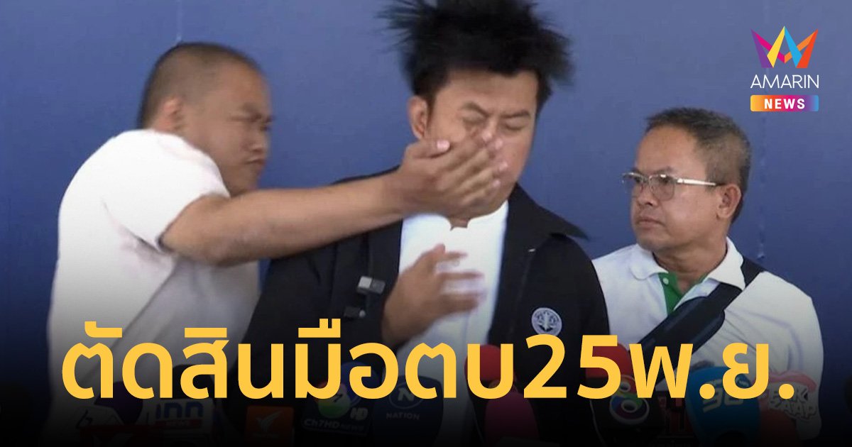 ศาลนัดพิพากษา  25 พ .ย. ตัดสินคดีมือตบ ทนายธรรมราช