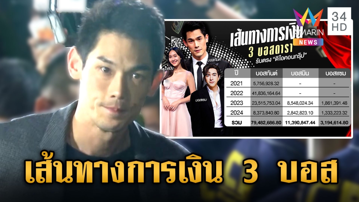 เปิดเส้นทางการเงิน 3 บอสดารารับตรงจากดิไอคอน "กันต์" ฟันเกือบ 80 ล.