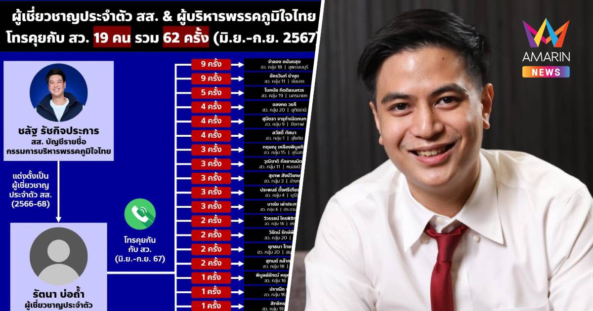"ไอติม"เปิดประวัติโทรคดีโกงสว. พบทีมสส.ภูมิใจไทย สายตรง 19คน 62ครั้ง
