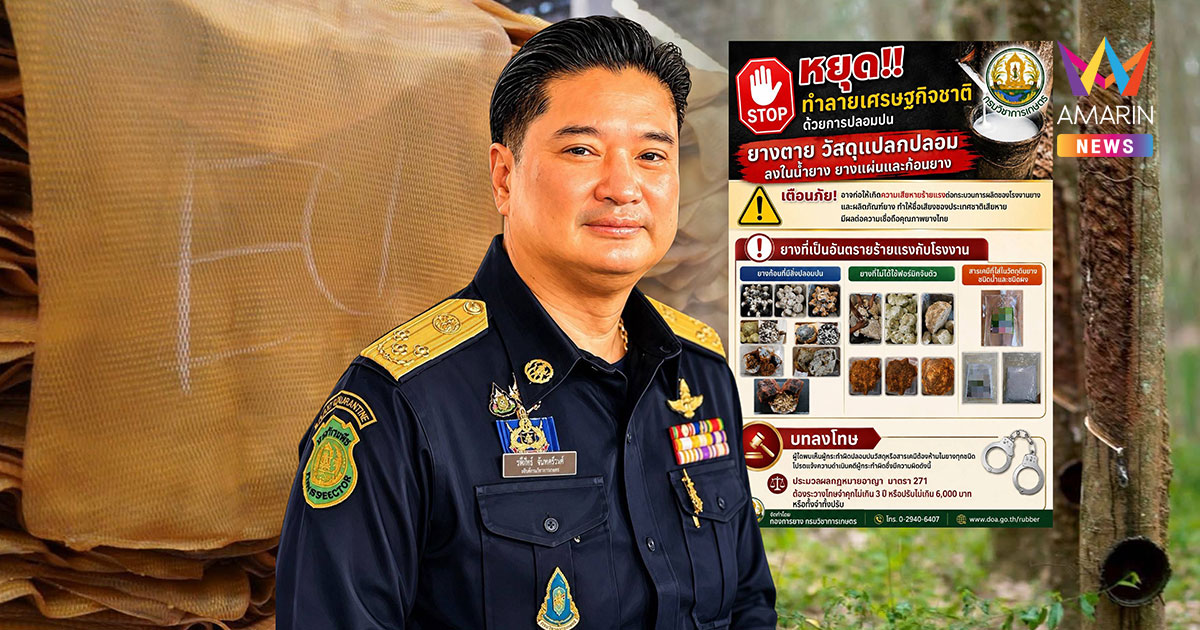 กรมวิชาการเกษตร เตรียมส่ง "ชุดพระพิรุณ" กวาดล้างแก้ปัญหายางพาราปลอมปน