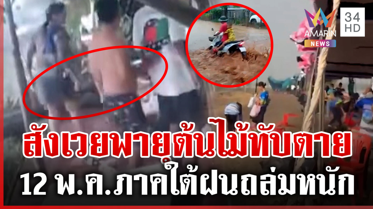 นาทีสลดพายุซัดต้นไม้ทับ นทท.ดับ 1 ศพ-น้ำป่าแดงขุ่นทะลักท่วม