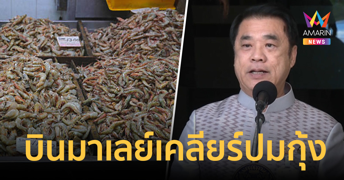 "สุริยะ" เตรียมบินเจรจามาเลเซีย หลังกุ้งไทย 5 สายพันธุ์โดนแบ