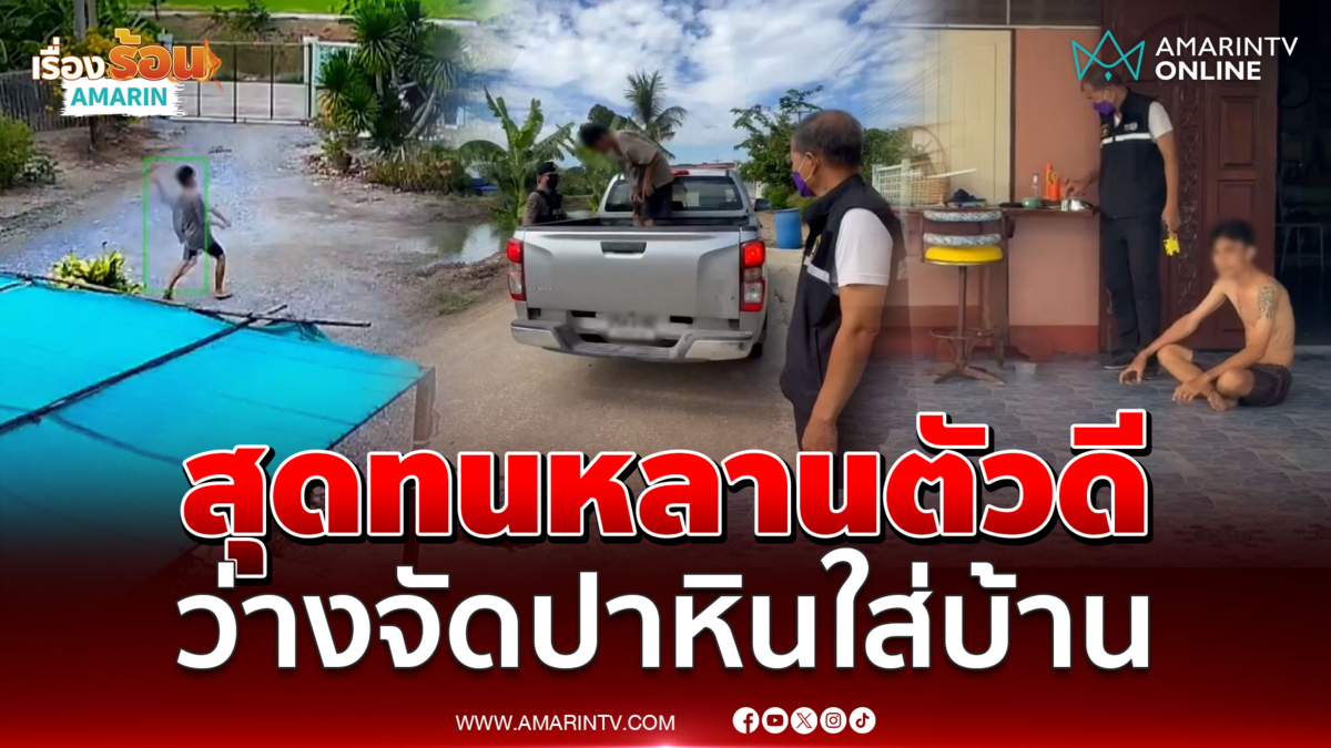 สุดทนหลานตัวดี งานการไม่ทำ ว่างจัดปาหินใส่บ้าน