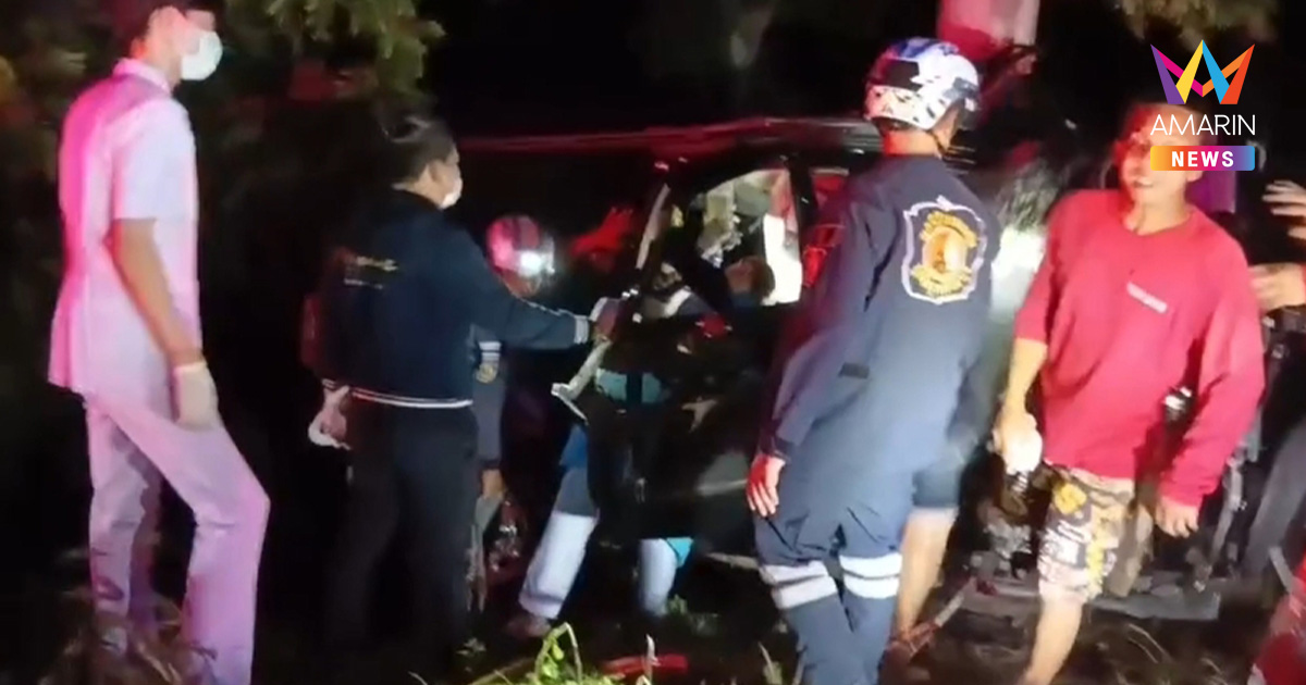 ‘โทน บางแค’ เซียนพระดัง ควบกระบะเสียหลักพลิกคว่ำ อัดต้นไม้พังยับสาหัส