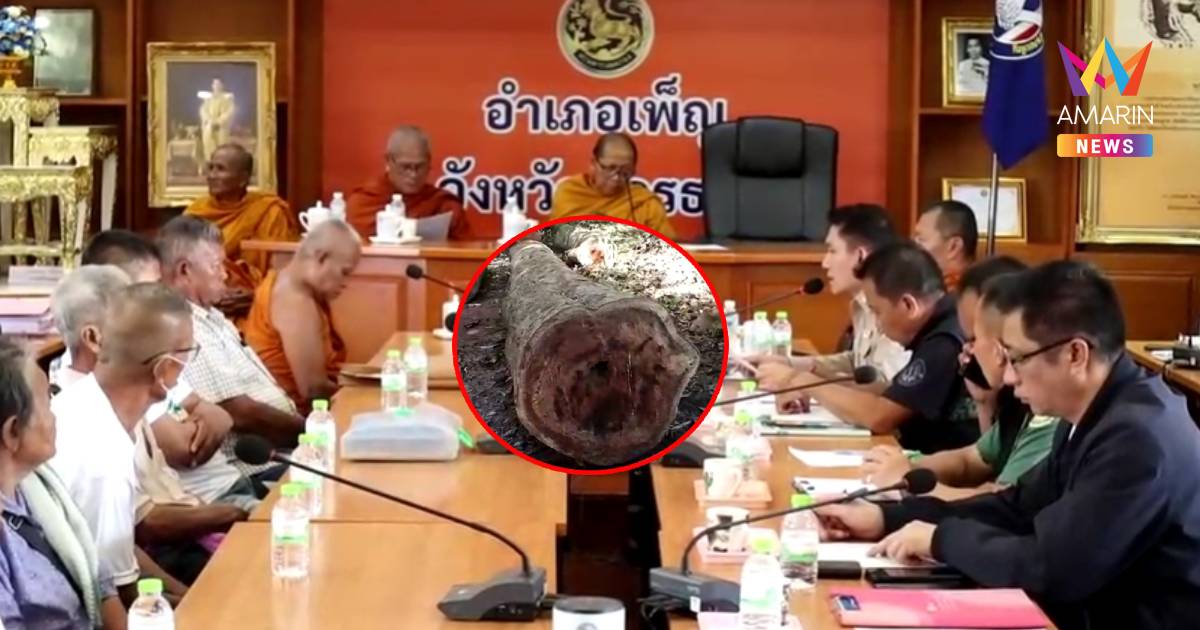 ถกเดือด 3 ชม.! ชาวบ้านฮึ่มขับเจ้าอาวาสพ้นวัด ปมแอบตัด "ไม้ยางนาร้อยปี"
