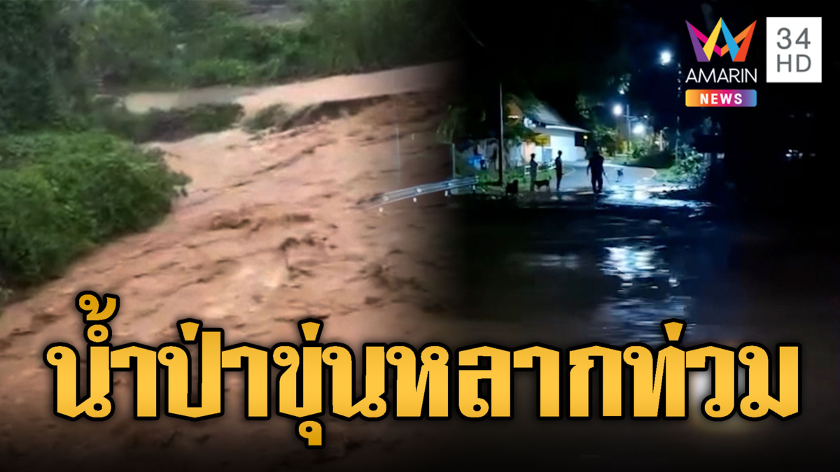 ฝนถล่มหนักน้ำป่าหลากท่วมเมือง-ยกของอพยพกลางดึก