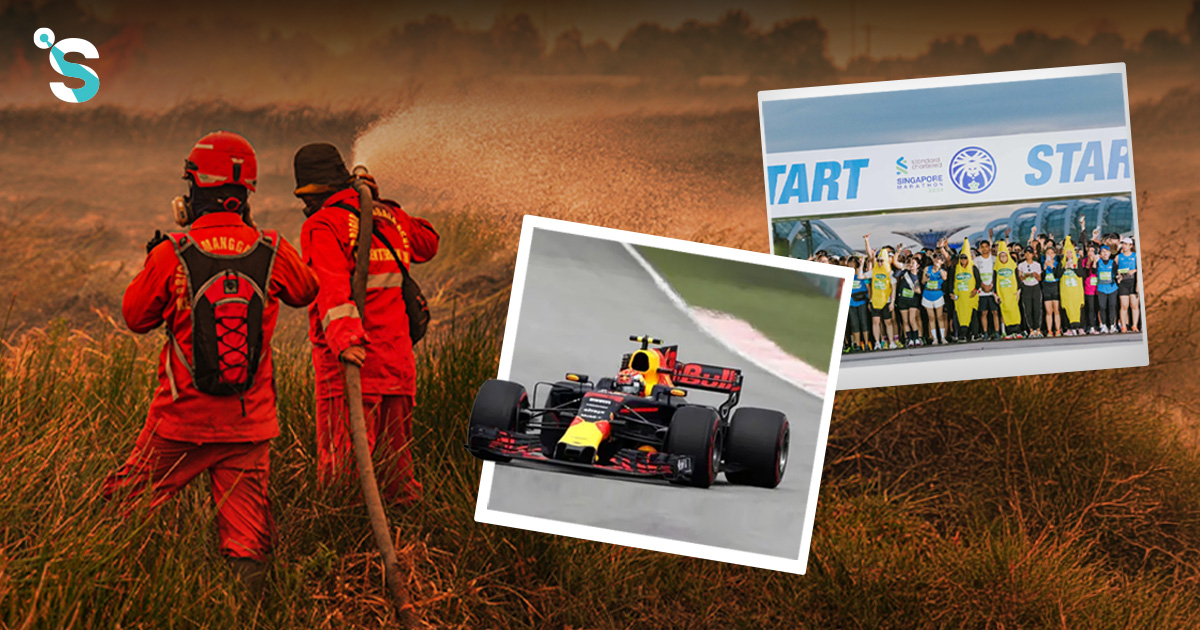 ไฟป่าอินโดฯพ่นพิษข้ามแดน  สิงคโปร์–มาเลเซียจมควัน อาจกระทบ F1–มาราธอน