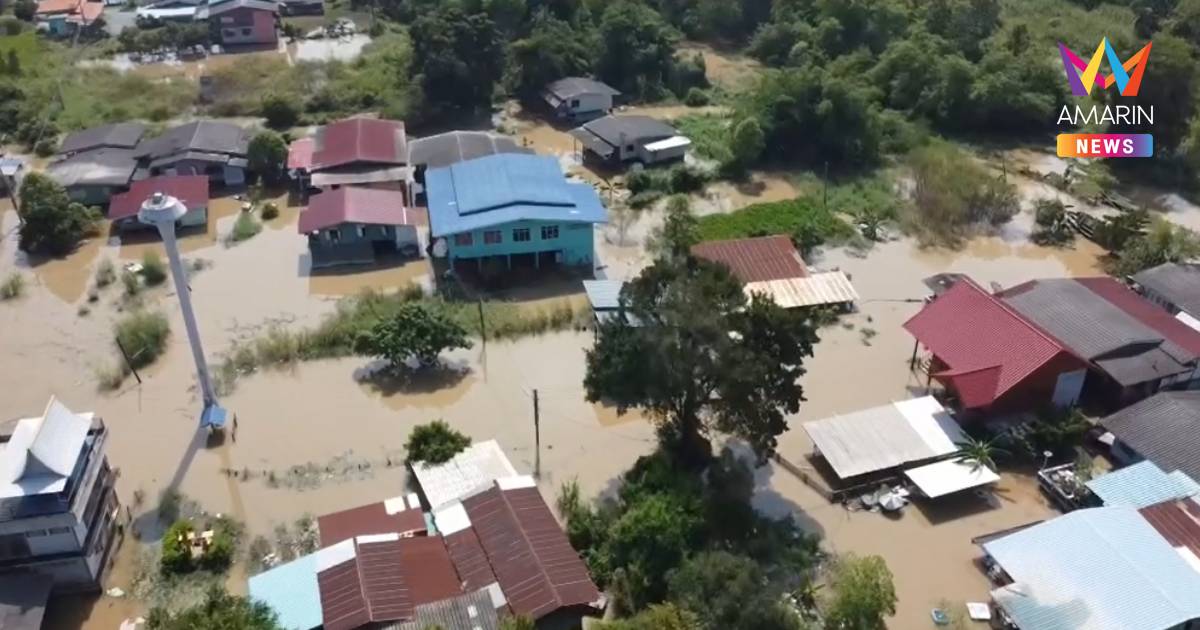 น้ำท่วมอยุธยา 16 อำเภอ 4.8 หมื่นครัวเรือน ชาวบางไทรพายเรือฝ่าน้ำสูง