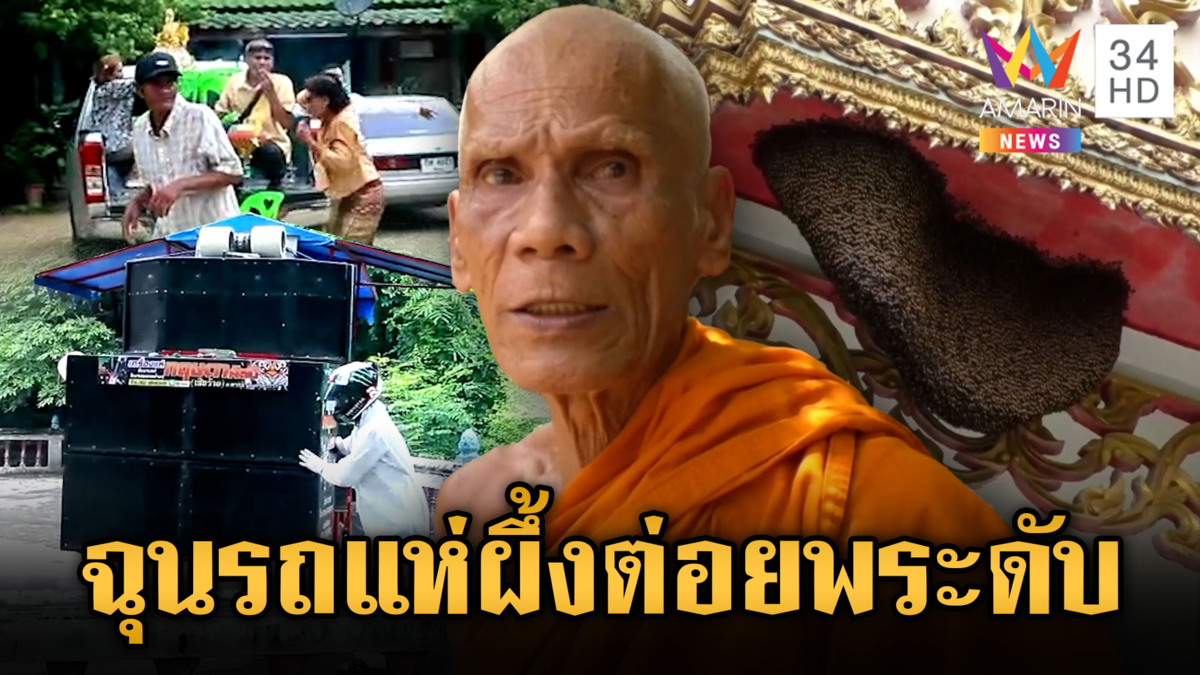 ผึ้งหลวงตกใจเสียงรถแห่ ต่อยพระมรณภาพ
