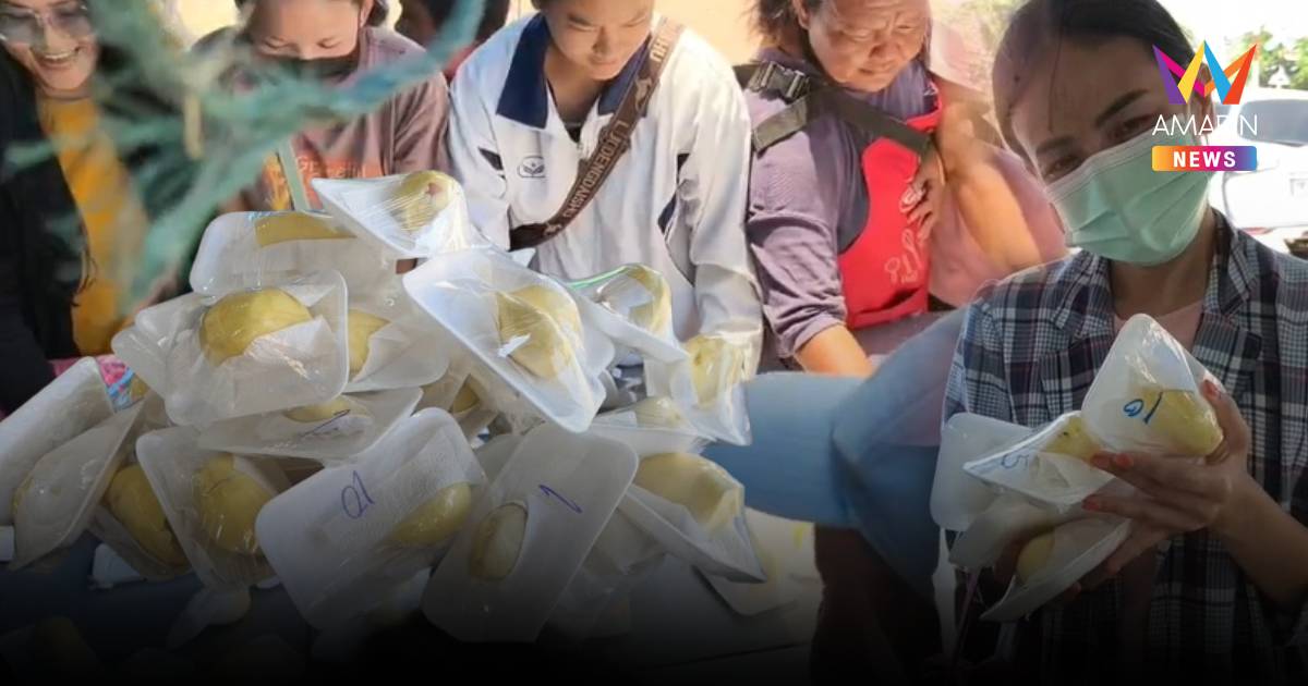 รุมซื้อทุเรียนบาทเดียว! เจ้แนนคัดเนื้อเน้นๆ เอาใจคนงบน้อย