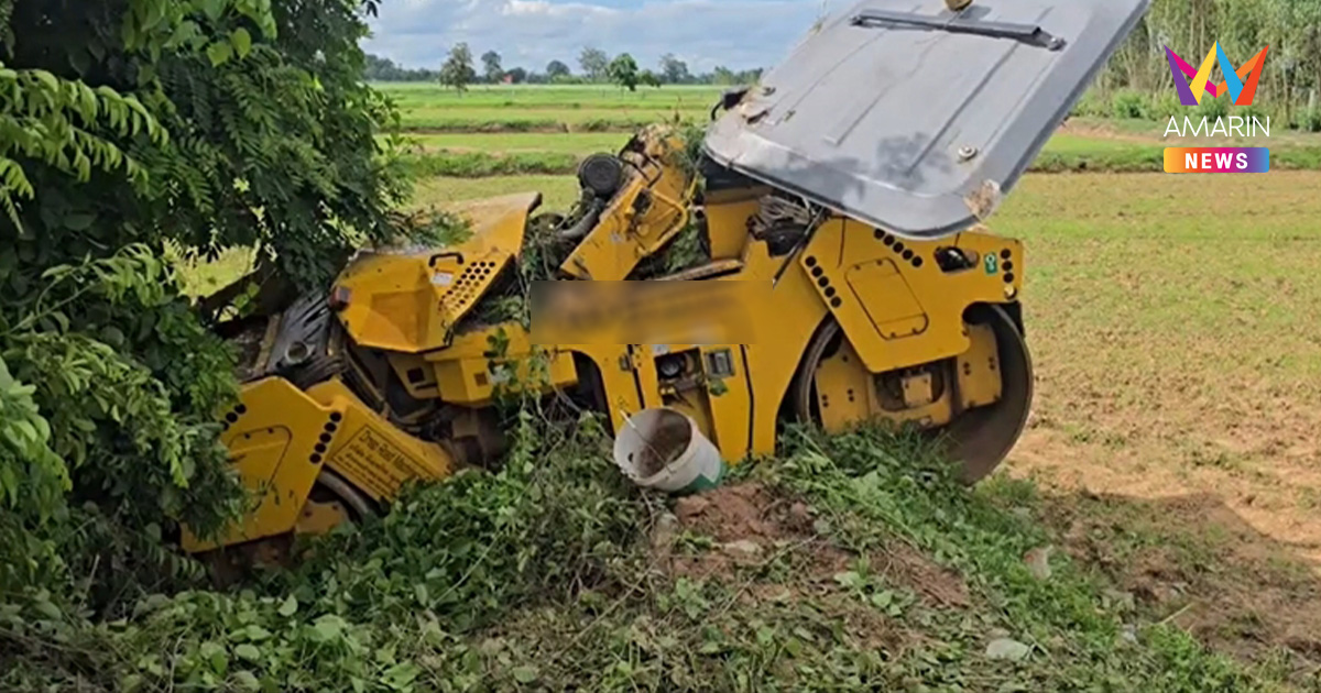 ป้าวัย 53 สุดซวย เอาควายไปเลี้ยงทุ่งนา รถบดถนนกลิ้งทับร่างแหลกดับ