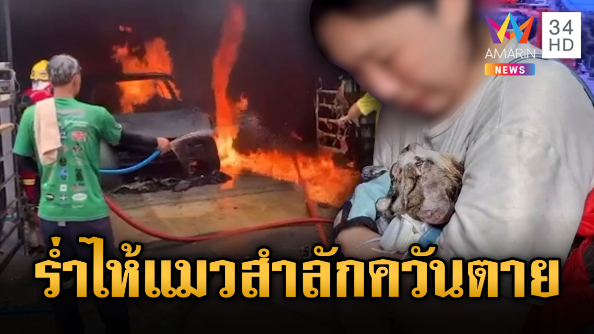 จยย.ไฟฟ้าไฟไหม้ลามบ้าน สาวร่ำไห้แมวรักลำลักควันตาย