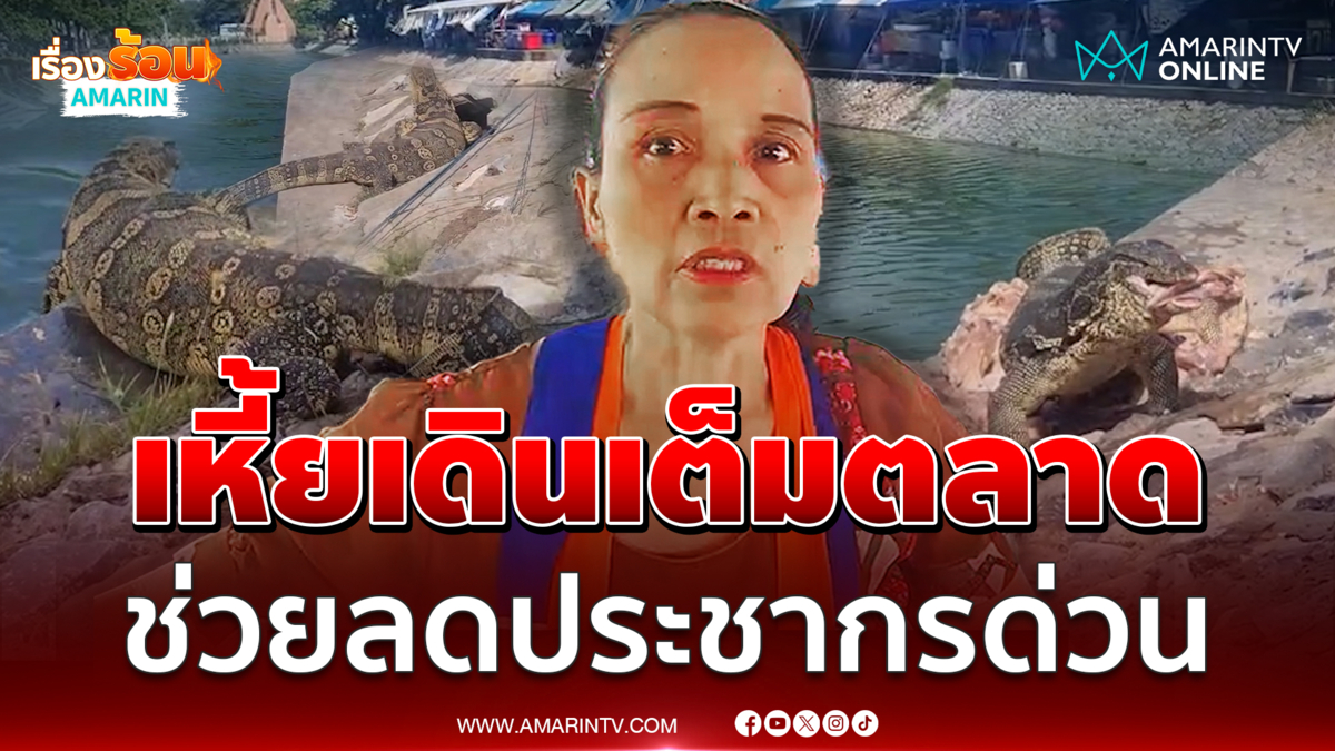 เหี้ยเดินเต็มตลาด แม่ค้าวอนช่วยจับไปหน่อย