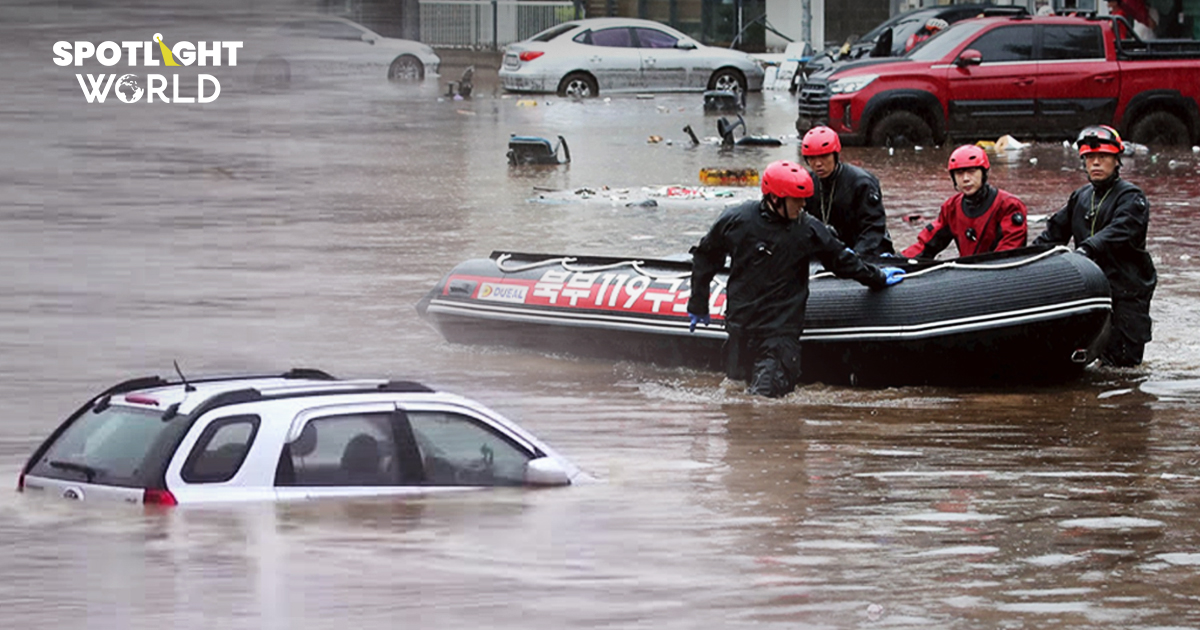 เกาหลีใต้น้ำท่วมหนัก หลังฝนถล่มช 3 วันติด อพยพกว่า 5 พันคน ตาย 4 ราย
