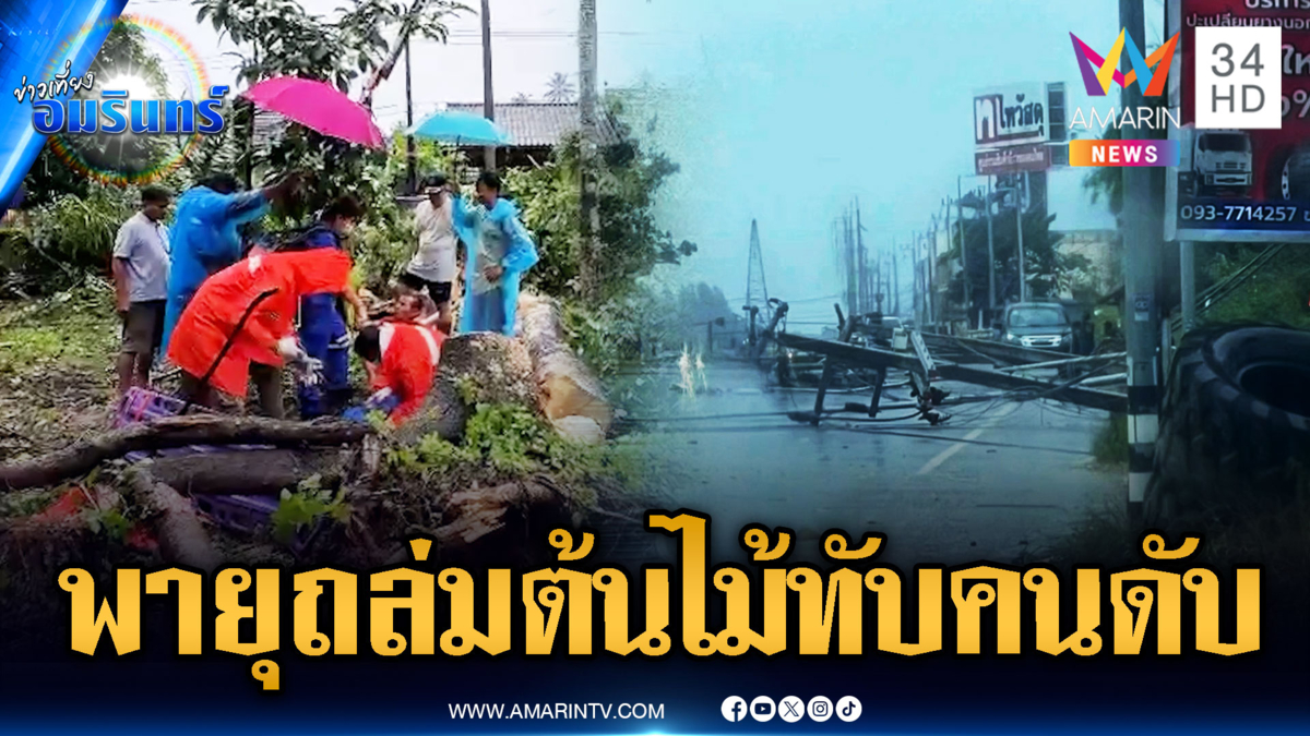 ระทึกพายุฝนถล่มหลายพื้นที่ เสาไฟฟ้าหัก-ต้นไม้ทับคนตาย